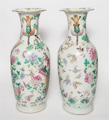 Lot 190 - A Pair of Chinese Enameled Porcelain Vases...
