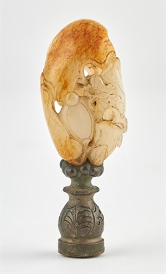 Lot 30 - A Fine Chinese White and Russet Jade Carving...