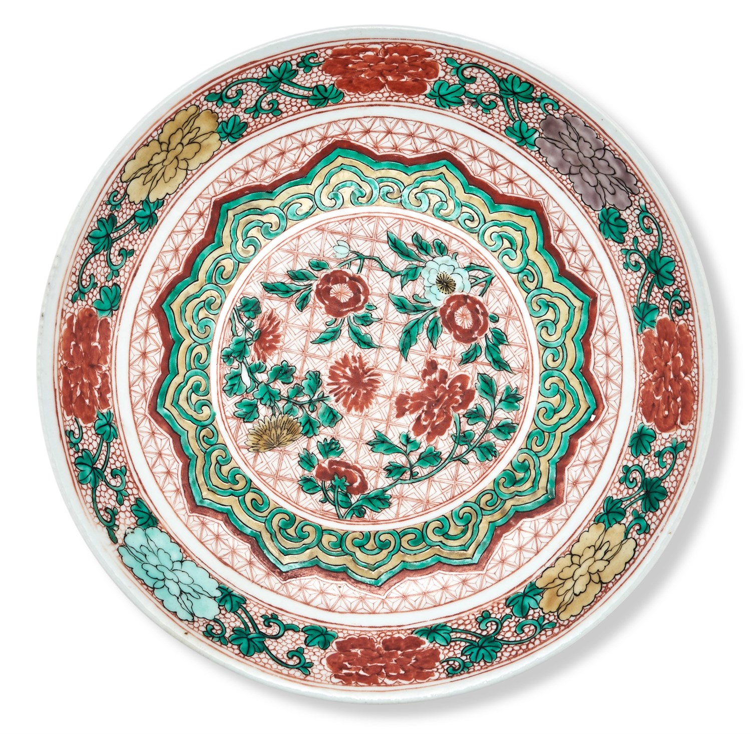 Lot 132 - A Chinese Wucai Porcelain Plate 17th Century...