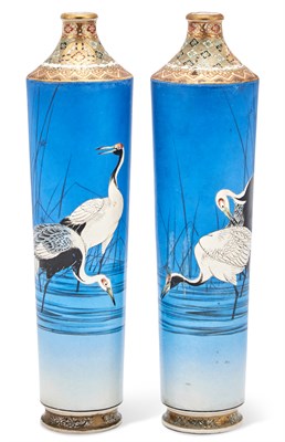 Lot 379 - A Pair of Japanese Satsuma Vases Meiji Period...