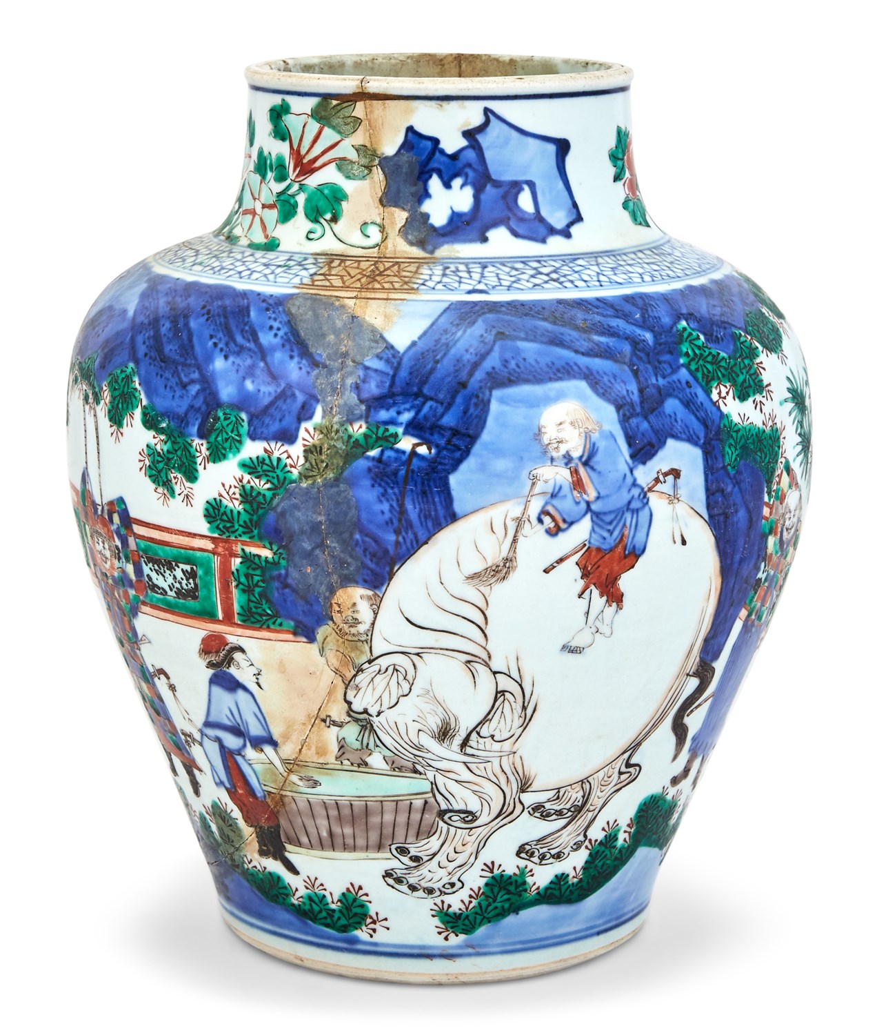 Lot 125 - A Large Chinese Wucai Porcelain Jar...