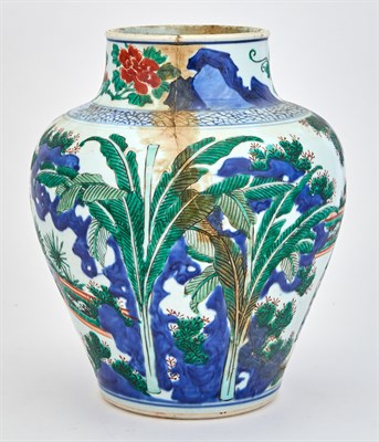 Lot 125 - A Large Chinese Wucai Porcelain Jar...