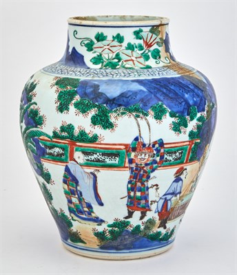 Lot 125 - A Large Chinese Wucai Porcelain Jar...