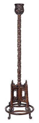 Lot 320 - A Tall Chinese Hardwood Lantern Stand 19th...
