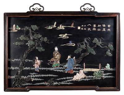 Lot 295 - A Large Chinese Mixed Hardstone-Inset Wall...