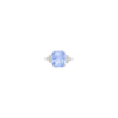 Lot 48 - White Gold, Sapphire and Diamond Ring