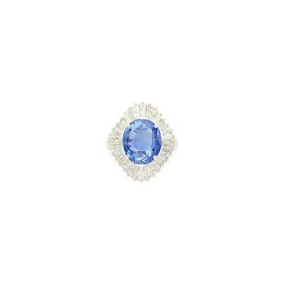 Lot 114 - Platinum, Sapphire and Diamond Ballerina Ring