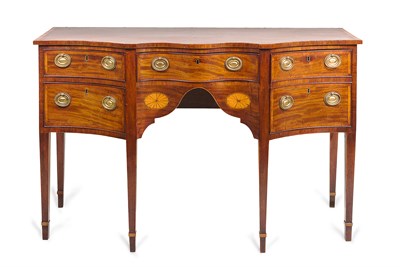 Lot 62 - George III Inlaid Mahogany Serpentine...
