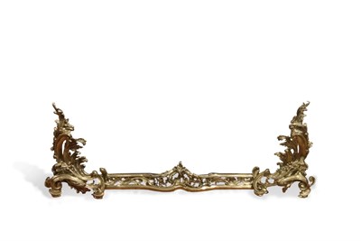 Lot 315 - George III Style Gilt Brass Fire Fender Height...
