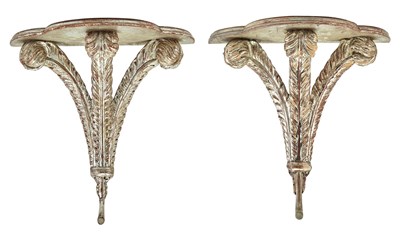 Lot 149 - Pair of George III Style Silvered Wood Wall...