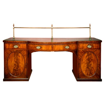 Lot 163 - George III Style Mahogany Pedestal Sideboard...