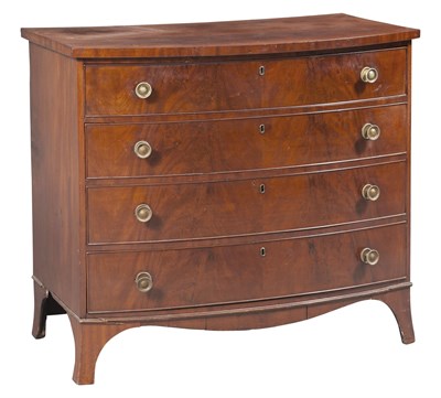 Lot 284 - Federal Mahogany Bowfront Chest of Drawers...