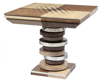 Lot 298 - Frank Pollaro Chromed Metal and Mixed Woods...