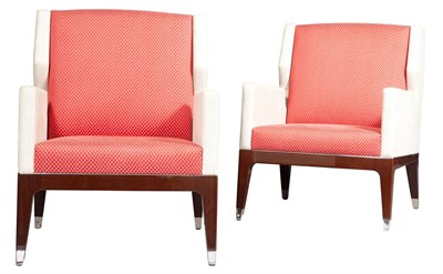 Lot 297 - Pair of Frank Pollaro Upholstered Chromed...