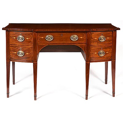 Lot 118 - George III Mahogany Bowfront Sideboard 18th...
