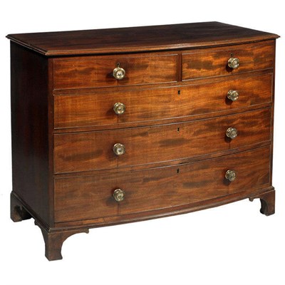 Lot 178 - Late George III Mahogany Bow Front Chest of...