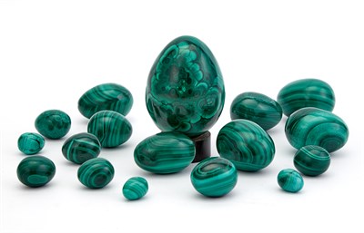Lot 144 - Group of Malachite Eggs Approximately...