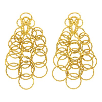 Lot 100 - Buccellati Pair of Gold 'Hawaii' Pendant-Earrings