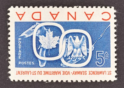Lot 3202 - Canada 1959 Seaway Blue Center Inverted, Scott...