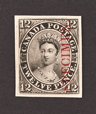 Lot 3152 - Canada 1851 12 Pence Overprinted Specimen,...