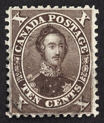 Lot 3164 - Canada 1859 10 Cents Black Brown Used Scott 16...
