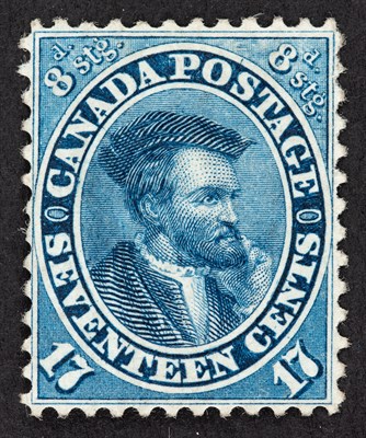 Lot 3165 - Canada 1859 17 Cent Blue Unused Scott 19...
