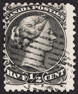 Lot 3167 - Canada 1868-76 1/2 Cent Black Watermark L,...