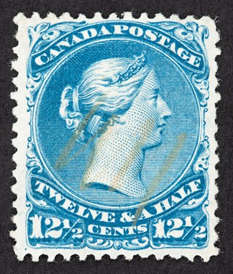 Lot 3172 - Canada 1868-76 12 1/2 Cent Blue Watermarked,...