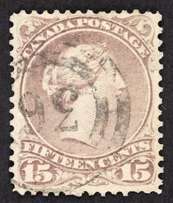 Lot 3173 - Canada 1868-76 15 Cent Gray Violet Watermarked,...