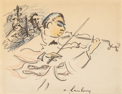 Lot 26 - Andre Hambourg French, 1909-1999 Musicians...