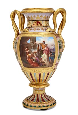 Lot 136 - Vienna Style Gilt Decorated Porcelain Serpent...