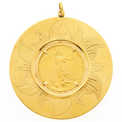 Lot 1149 - Gold and United States Gold Coin Pendant