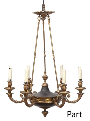 Lot 356 - Pair of Empire Style Gilt-Metal Six-Light...