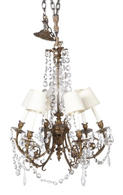 Lot 205 - Louis XV Style Gilt Metal and Glass Six-Light...
