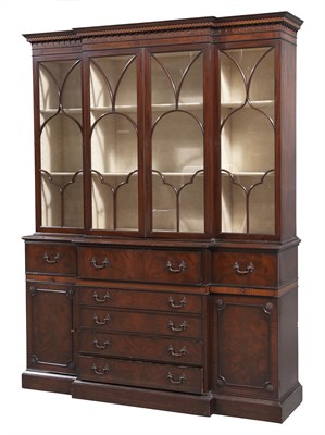 Lot 231 - George III Style Inlaid Mahogany Secretary...