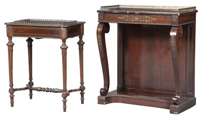 Lot 203 - Regency Style Mahogany and Brass Inlaid Pier...