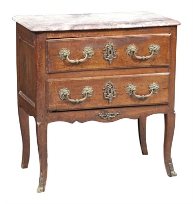 Lot 132 - Provincial Louis XV Marble Top Walnut Small...