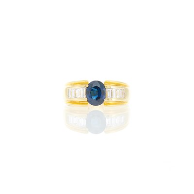 Lot 1119 - Gold, Sapphire and Diamond Ring