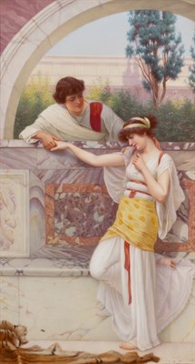 Lot 309 - KPM Painted Porcelain Plaque of a Young Couple...