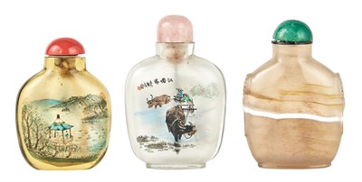 Lot 12 - Three Chinese Snuff Bottles Late Qing-Republic...