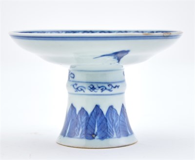 Lot 134 - A Chinese Blue and White Porcelain Stem Dish...