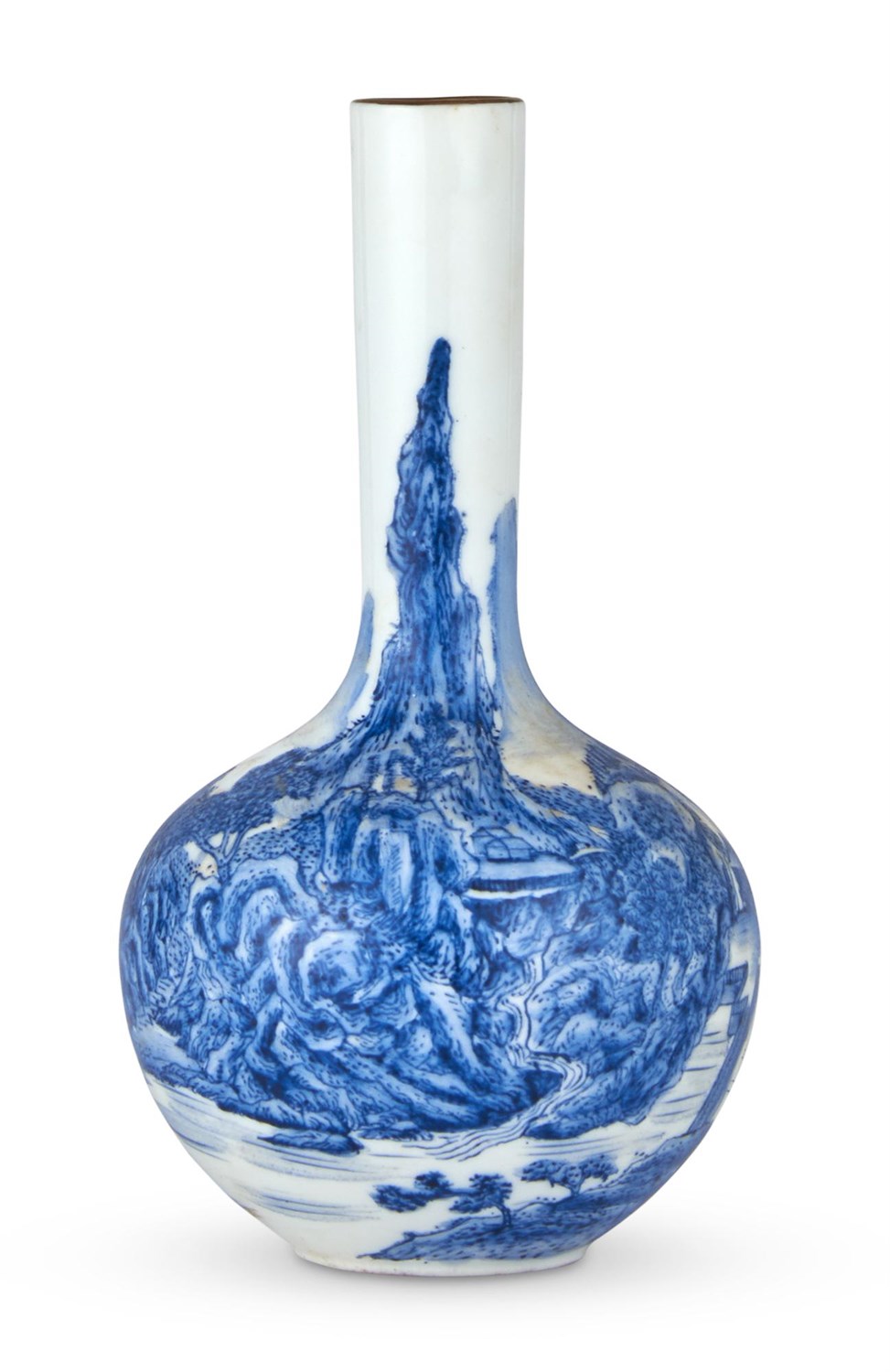 Lot 158 - A Chinese Blue and White Porcelain Bottle Vase...