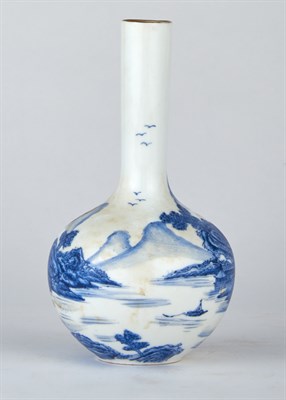 Lot 158 - A Chinese Blue and White Porcelain Bottle Vase...