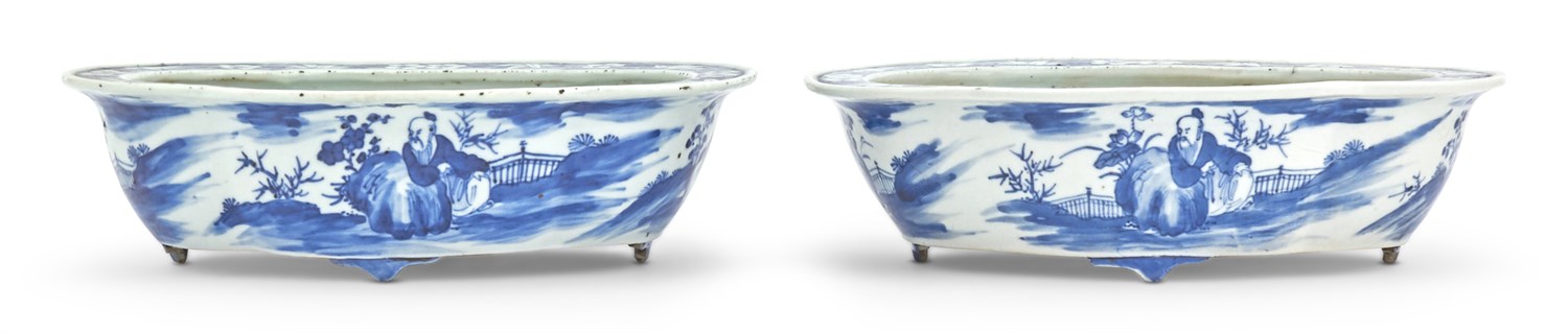 Lot 169 - A Pair of Chinese Blue and White Porcelain...