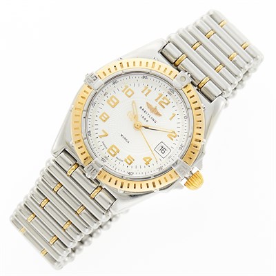 Lot 1149 - Breitling Stainless Steel and Gold 'Wings' Wristwatch
