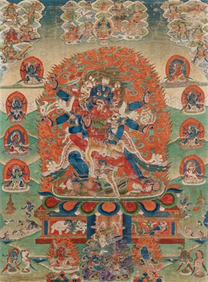 Lot 357 - A Tibetan Painted Thangka 19th Century...
