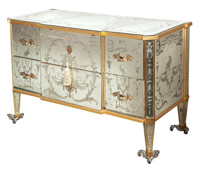 Lot 108 - Louis XVI Style Giltwood Mirrored Two Drawer...
