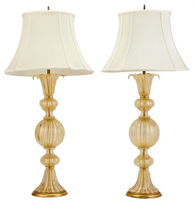 Lot 225 - Pair of Italian Hand-Blown Internally...