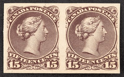 Lot 3174 - Canada 1868-76 15 Cent Gray Violet Imperforate...