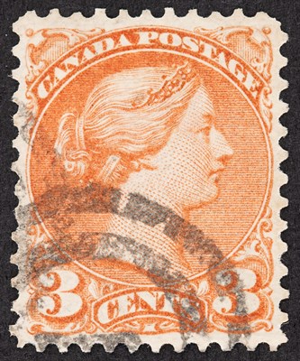 Lot 3181 - Canada 1870 3 Cent Copper Red Perforated 12...
